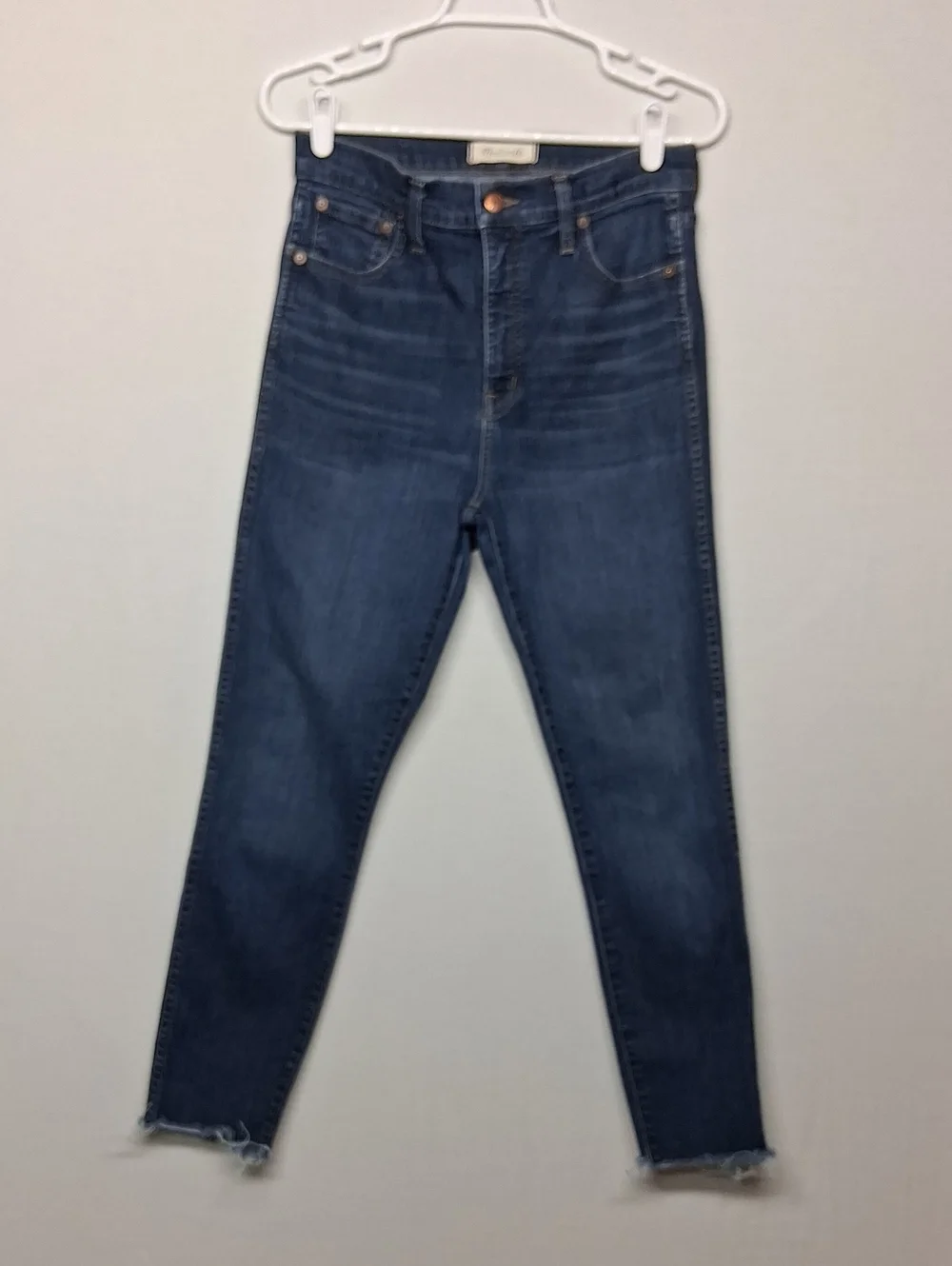 Madewell High-Rise Slim Crop Jeans in Dark Blue Wash